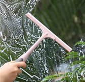 douche trekker - badkamer wisser - raamtrekker - douchewisser - raamwissser douche - ramen wassen - vloerwisser badkamer - met steel - grijs