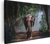 Artaza Canvas Schilderij Olifant In Het Bos - 90x60 - Foto Op Canvas - Canvas Print - Muurdecoratie