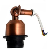 Retro Light - Industriële wandlamp met korte arm en half dunne houder - E27 - Koper