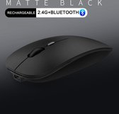 Zorix®-Draadloze Muis - Oplaadbare Bluetooth 5.1 en 2.4GHz draadloos muis - Geschikt voor Mac, Laptop, PC, Tablet, Smart tv en Smartphone - Zwart