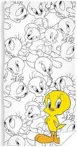 strandlaken Tweety junior 70 x 140 cm katoen geel/wit