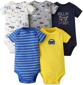 Baby Romper - 5 Delig - Newborn - Baby Kleding Meisje - Baby kleding Jongen - Baby Cadeau - Kraam cadeau - Babyshower - 6 Maanden