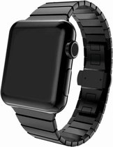 Q-DESYN Apple Watch bandje 42 mm / 44 mm - RVS - Zwart - Vlindersluiting