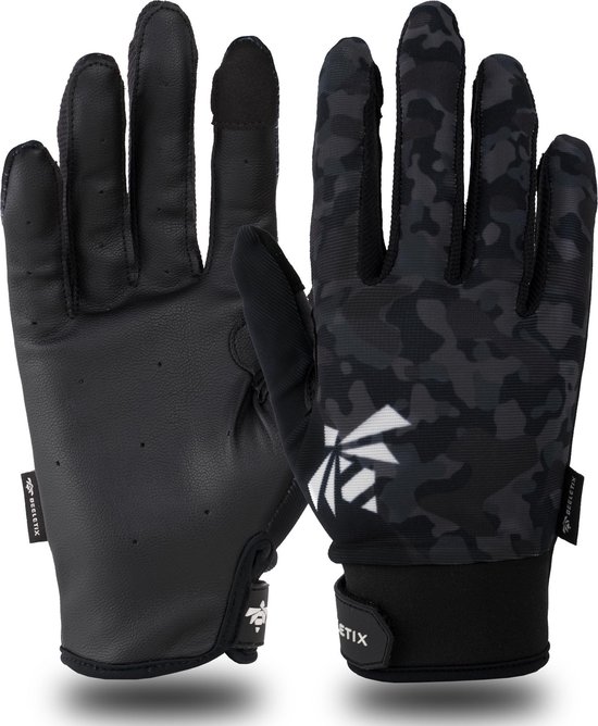 Beeletix Full Finger Sport & Fitness Handschoenen - Touchscreen Tip - CrossFit - Calisthenics - Krachttraining - Black Camo - Maat M