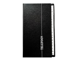 Adresboek/Telefoonboek met 4 rings ringband - Telefoonregister - Zwart - Gratis Verzonden