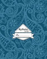 Notebook: My Note My Idea,8 x 10, 110 pages: blue-floral-paisley-Green