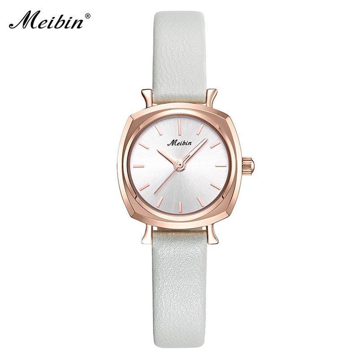 Longbo - Meibin - Dames Horloge - Grijs/Rosé/Wit - 24mm (Productvideo)