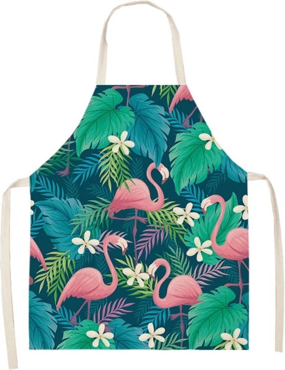 Keukenschort - Ook leuk als cadeau - BBQ Schort - kookschort - Flamingo - Voor een mooi moment in de keuken