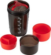 Olvièr Sports shake beker met opslag - shake beker - shakebeker - rood - 500 ml + 250 ml opslag