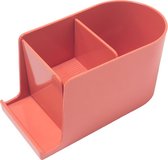 Furniteam Desk Organizer - Opbergdoos - Gemaakt van bamboevezel - Met drie compartimenten - Kleur: Rood
