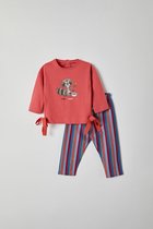 Woody pyjama baby meisjes - roze - wasbeer - 212-3-BSL-S/437 - maat 74