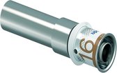 Uponor 16 mm verloop van pers naar koper, met rvs persbus, orgineel Uponor.