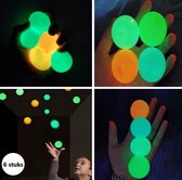 6 STICKY BALLS + BRACELET CADEAU -STICKY BALLS - GLOBBLES - GLOW IN THE DARK - TIKTOK TREND 2021 - STRESSBAL - MUSTHAVE - FIDGET TOYS