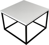 Salontafel Evi, hoogglans wit/ zwart, vierkant, 60 x 60 x 41 cm