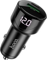 Chargeur de voiture Hoco 3A Fast Charge avec Quick Charge 3.0 et 20W PD Zwart