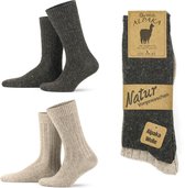 Alpaca Sokken | GoWith | 2 paar | unisex | heren | dames | Gezellige wollen sokken | Gemaakt van alpaca garen | Gebreide sokken voor heren en dames | Valentijn cadeau | Maat: 39-42