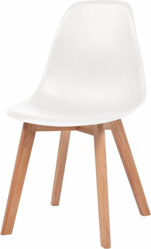 strak zingen Aan het water 4 Moderne kunststof eetkamerstoelen stoelen - wit - ergonomische kuipstoelen  - Nordic... | bol.com