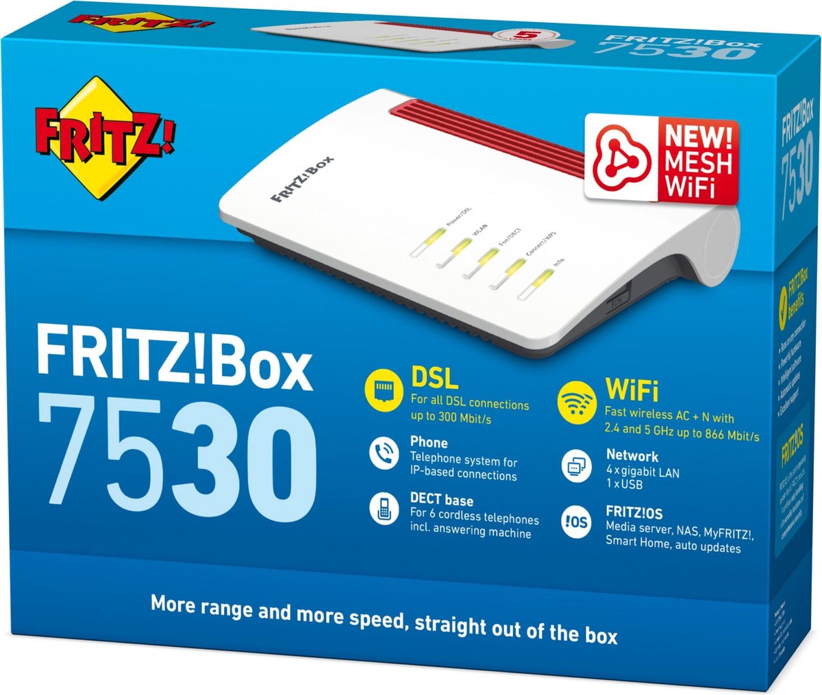 AVM FRITZ!Box 7530 - Router - Mesh - WiFi Versterker - Dual-Band - AC WiFi 5 - 400 + 866 Mbps – foto 6