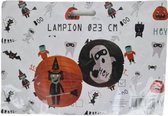 Halloween lampion Spook - Zwart / Grijs - Papier - Ø 23 cm