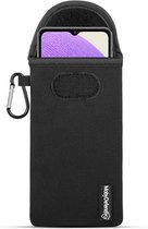 Coque pour Samsung Galaxy A32, pochette en néoprène Shocksock avec mousqueton, étui à insérer, noir