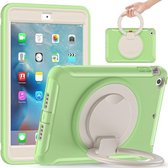 Schokbestendige TPU + pc-beschermhoes met 360 graden rotatie opvouwbare handgreephouder en pensleuf voor iPad mini 3 / 2 / 1 (matcha groen)