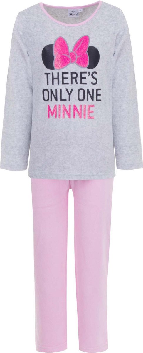 Disney meisjes velours pyjama Minnie Mouse - maat 98 - 98 - Grijs