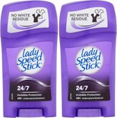 Lady Speed Stick Invisible Protection Deodorant Stick - Anti Transpirant Deo Stick met 24H Zweet Bescherming en Anti Witte Strepen - Deodorant Vrouw - 2 Stuks