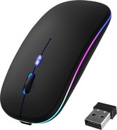 LED draadloze muis Oplaadbaar -  2.4G - Slim -Silent Click - Geruisloos - optisch - ergonomisch - Draagbare draadloze reismuis - met USB-ontvanger voor MacBook, pc, computer, laptop.