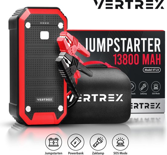 VERTREX VT-23 Jumpstarter voor Auto 600A - Powerbank - Startkabels - Starthulp - Jumpstarters - VERTREX