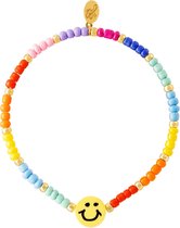 Armband met Kralen - smiley- Geel - Musthave