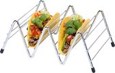 Veluw Tacohouder met 2 vakken - Chroom - 14x22x(H)8,3cm