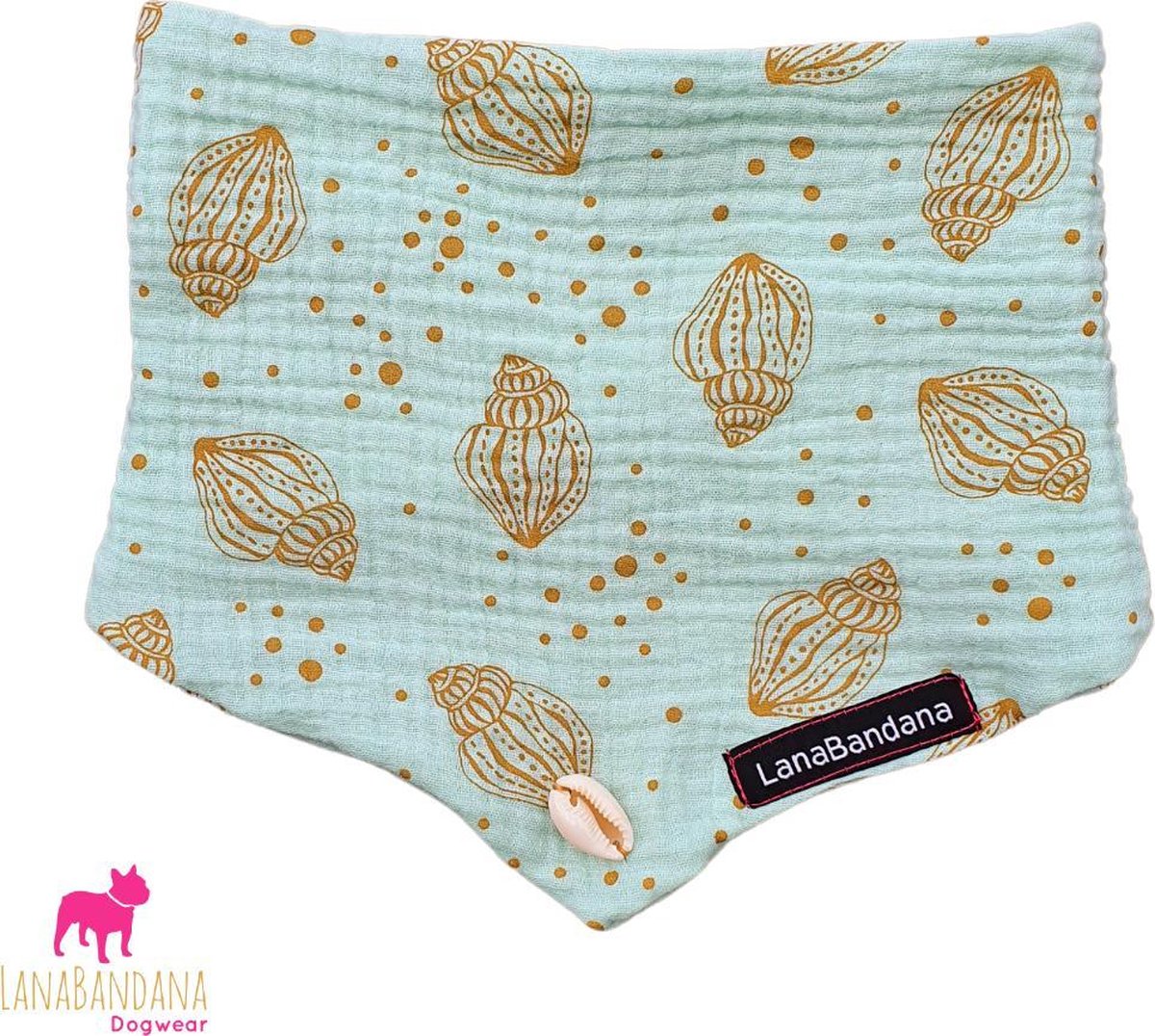 Hondenbandana Pastel Sea Shell | Minty maat S