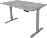 Zit-sta bureau 160x80 cm. – Slinger verstelbaar – Frame: grijs – Blad: Betonlook