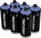 MTN Hardcore Gala Blue - blauwe spuitverf - 6 stuks - 400ml hoge druk en glossy afwerking