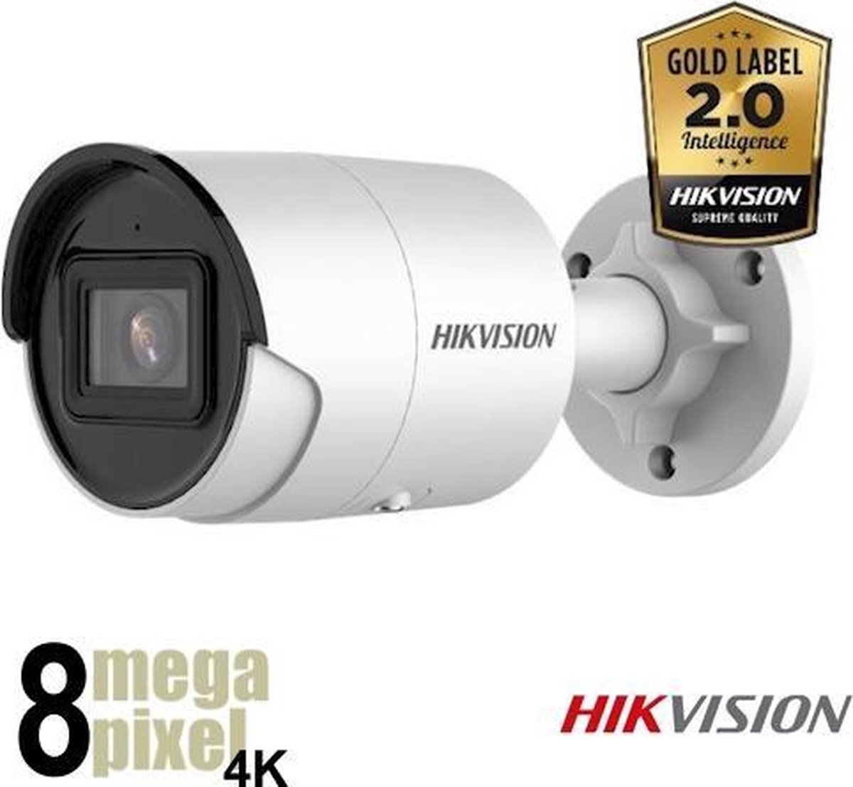 Hikvision Beveiligingscamera - Mini Bullet Camera - 4K - Starlight - SD-kaart Slot - Vals Alarm Filter - Gezichtsdetectie - WDR