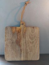 Swiet Home -  Snijplank van hout met leren koord - Vierkant - 20x20 cm