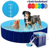 Zwembad voor huisdieren en kinderen - Opvouwbaar hondenzwembad - opzetzwembad voor Honden - 160x30cm - Navy