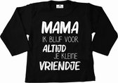 Shirt jongen-zwart met wit-mama ik blijf voor altijd je kleine vriendje-Maat 86