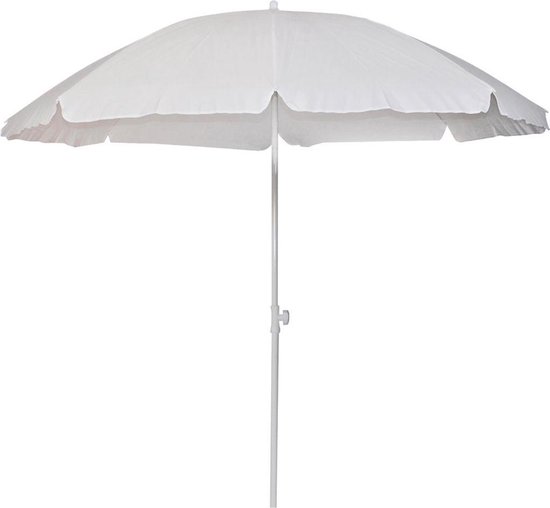 uitgebreid Heel boos haat Strandparasol wit 200 cm - Strandparasol met knikarm - Kleine parasol -  Kinder parasol | bol.com