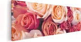 Artaza - Peinture sur toile - Fond de roses roses - Fleurs - 120 x 40 - Groot - Photo sur toile - Impression sur toile