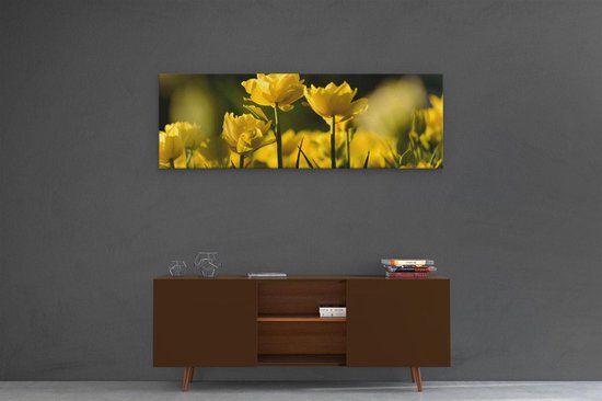 Artaza - Peinture Sur Toile - Tulipes Jaunes - Fleurs - 120x40 - Groot - Photo Sur Toile - Impression Sur Toile