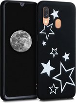 kwmobile telefoonhoesje compatibel met Samsung Galaxy A40 - Hoesje voor smartphone in wit / zwart - Sterren Mix design