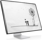 kwmobile hoes voor Apple iMac 24" - beschermhoes voor beeldscherm - Paardenbloemen Liefde design - zwart / wit