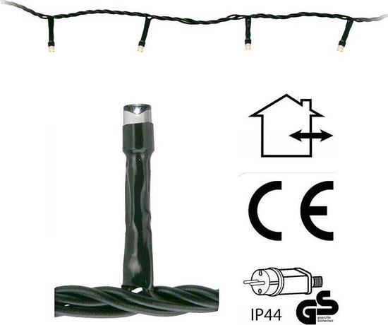 CE en GS-gekeurde donkergroene kerstverlichting met warm witte LEDlampjes.
