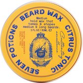 Seven Potions Baardwax voor Mannen — Medium Hold Styling Wax om je Baard in Model te Brengen en te Voeden — Natuurlijk, Vegan, Diervriendelijk — Citrus Tonic (30 ml)