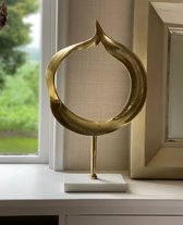 GOLDEN DROP ornament - Marmer & Metaal - Goud & Wit