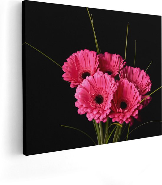 Artaza - Canvas Schilderij - Roze Gerbera Bloemen - Foto Op Canvas - Canvas Print