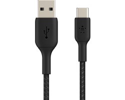 foto van Belkin Braided USB-C naar USB kabel - 2m - zwart
