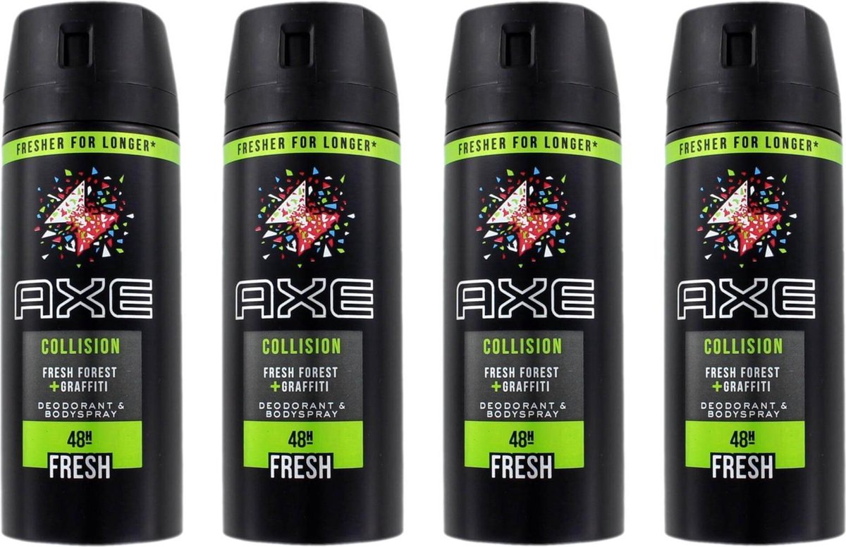 Axe Fresh Forest & Graffiti Bodyspray Deodorant - 4 x 150 ml -  Voordeelverpakking | bol.com