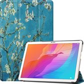 Tablet hoes geschikt voor Huawei MatePad T 10S (10.1 Inch) - Tri-Fold Book Case - Witte Bloesem